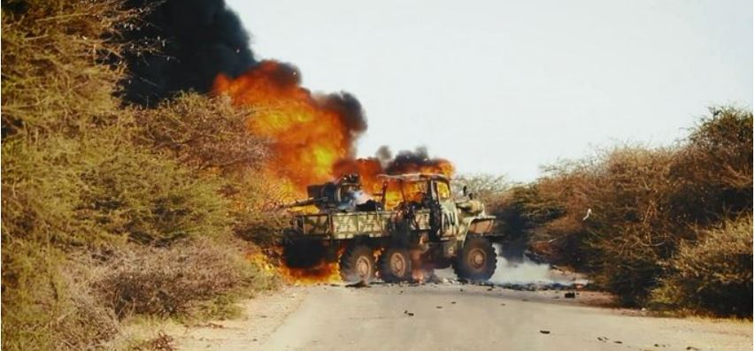 AlShabaab fighters claim to have killed 15  Ethiopia n soldiers following massive roadside bomb blast that hit and destroyed an Ural military truck at Jawiil village in Somalia's Hiiraan region, near Ethiopia border