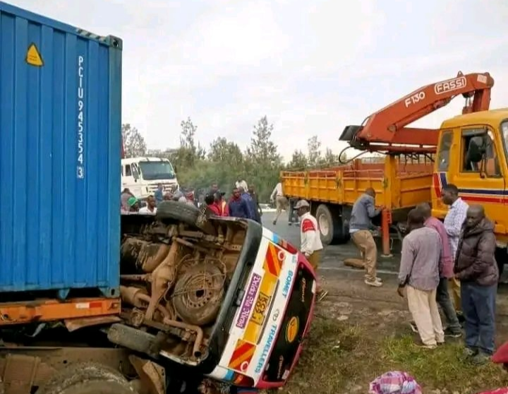 SEVEN PEOPLE dead, 10 injured in an accident involving two matatus and a truck at Ngata Bridge along the Nakuru-Eldoret Highway