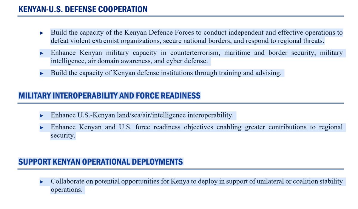 United States and Kenya have agreed to enhance intelligence cooperation, and continue DoD support to build Nairobi's military for the counter-terror fight against Al-Shabaab: Pentagon. US and Kenya signed a new defense framework during SecDef Lloyd Austin's visit this week