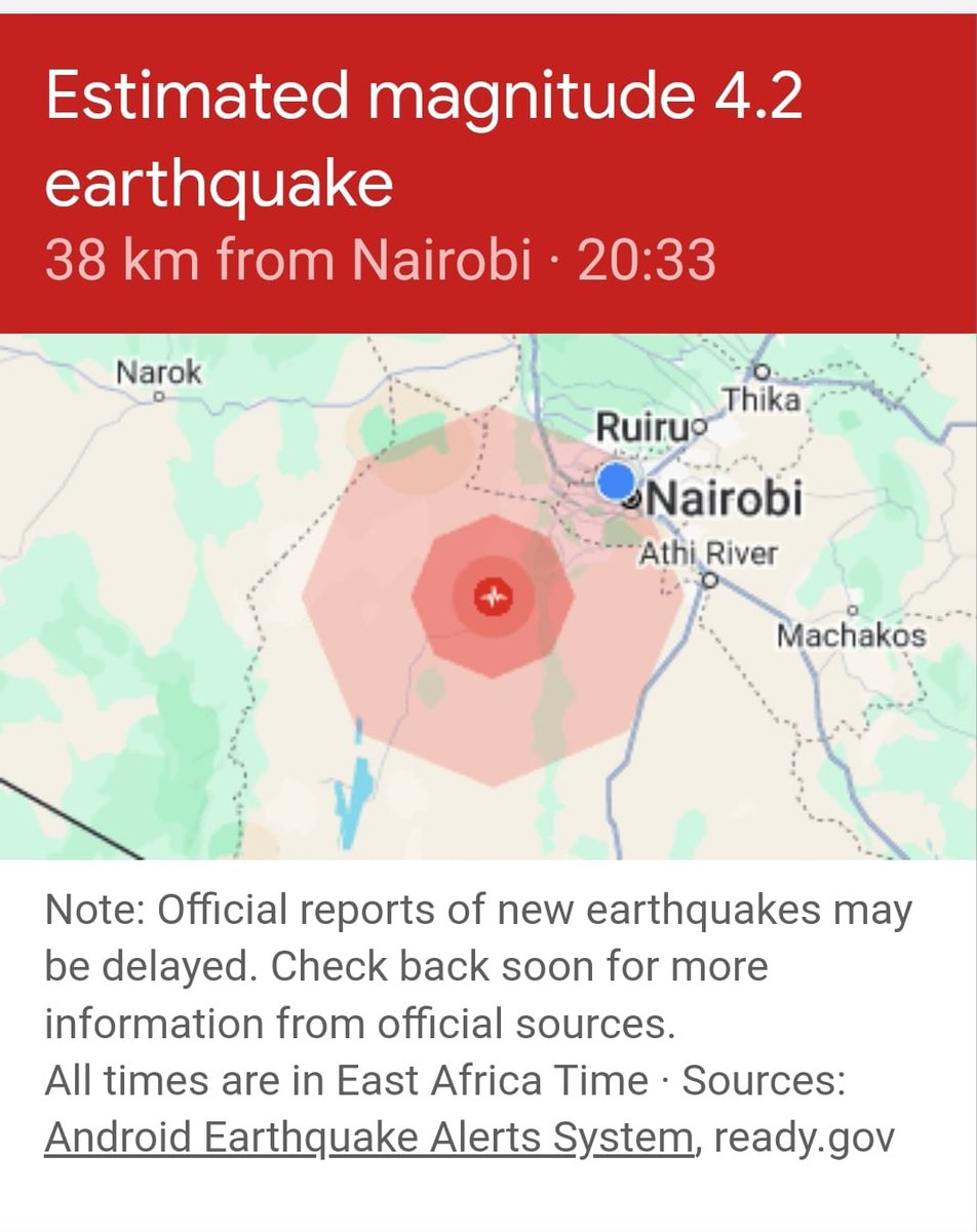 Tremores de terremoto sentidos em Nairóbi